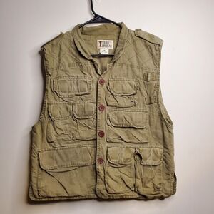 Men's Trail Designs Vest Medium Tan Tactical Hunting Shooting Fish Cargo Utility